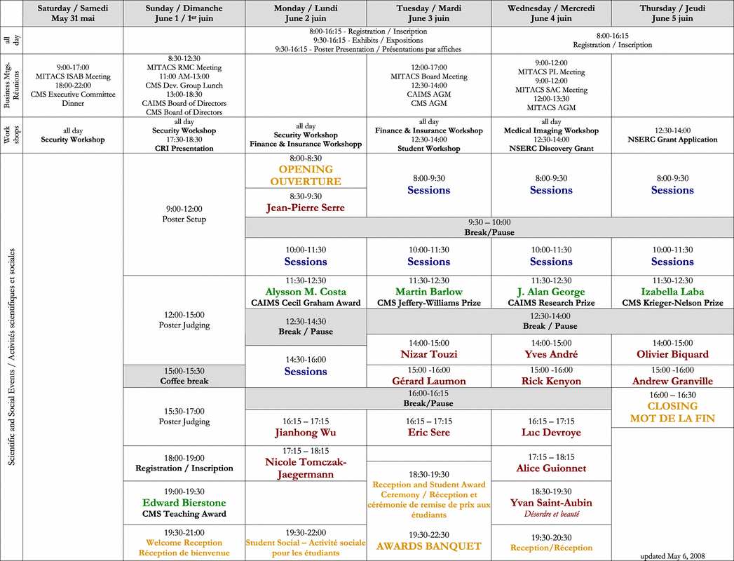 schedule table