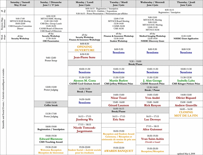 schedule table