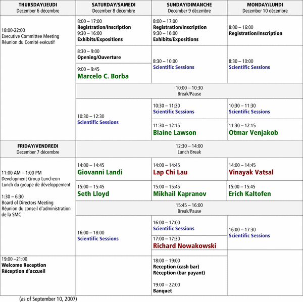 schedule table