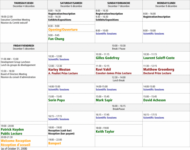 table horaire