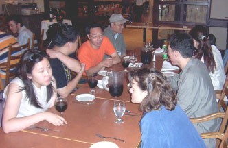 More students enjoying conversations at the social